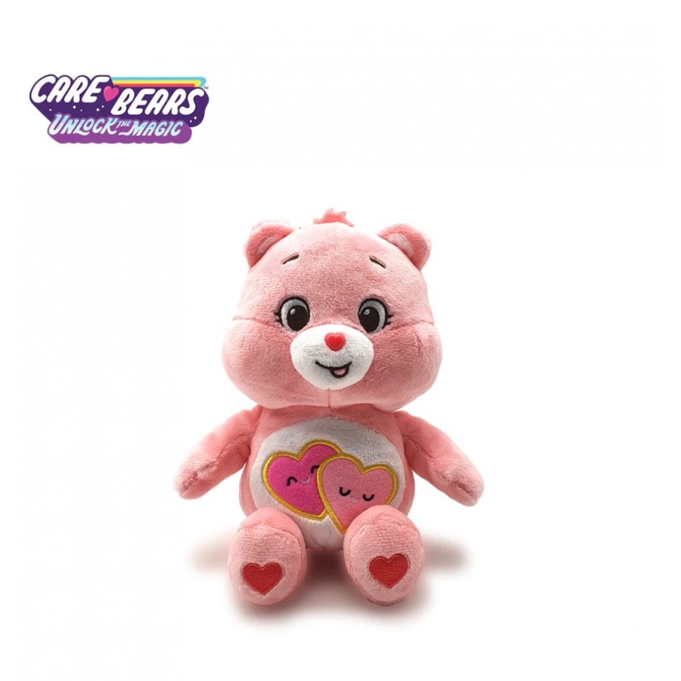 Pink care bear sales with 2 hearts