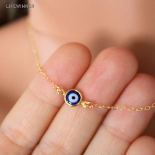 Dainty gold evil eye on sale necklace