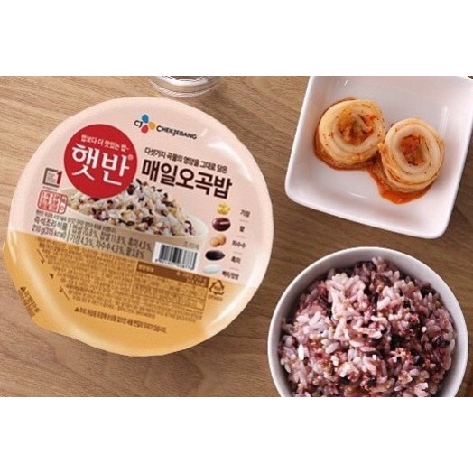 [CJ] Hetbahn Cooked Rice With Five Grains 210g CJ 햇반 오곡밥 210g | Shopee ...