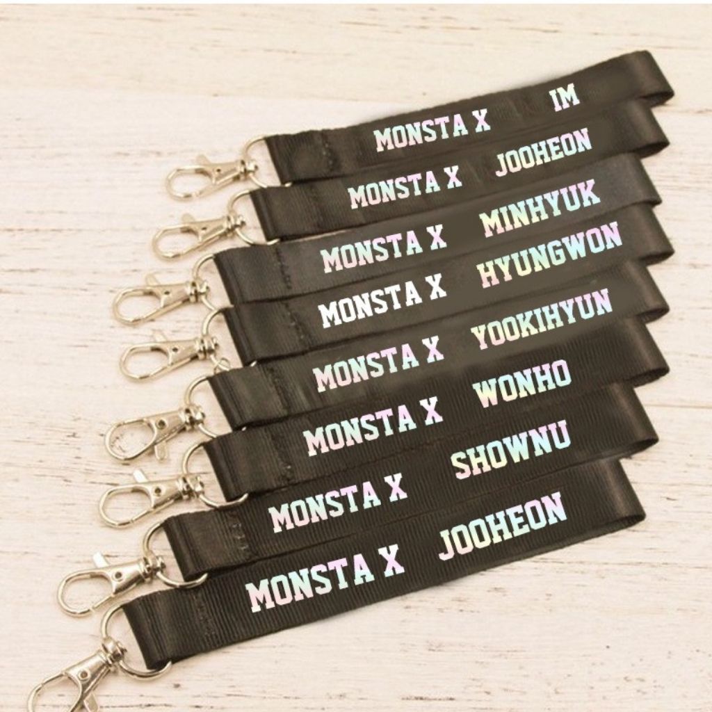 INSTOCK brand new high quality monsta x holographic keychain name strap Shopee Singapore