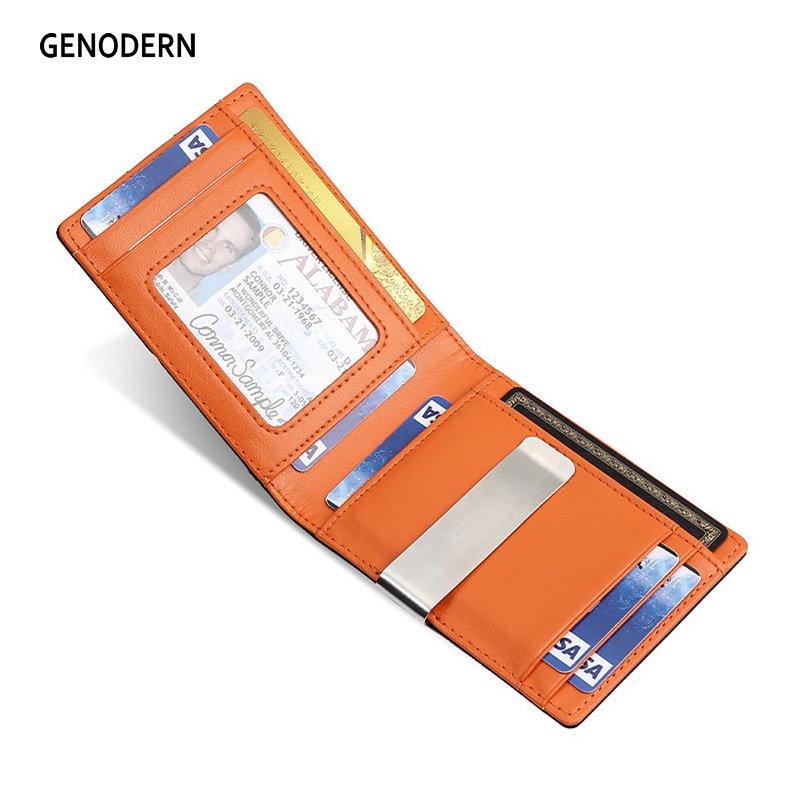 Mens Money Clip Wallet Rfid Blocking Slim Front Pocket Wallets For Men Full Grain Leather RFID Minimalist Card Holder - Green - UK
