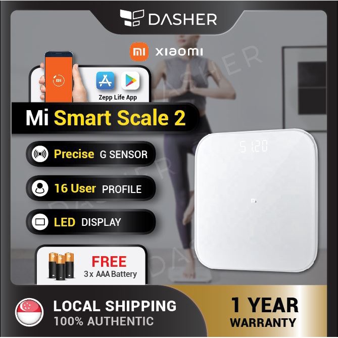 [FREE 12 Months Warranty] XiaoMi Mi Smart 2 Weighing Scale Body LED
