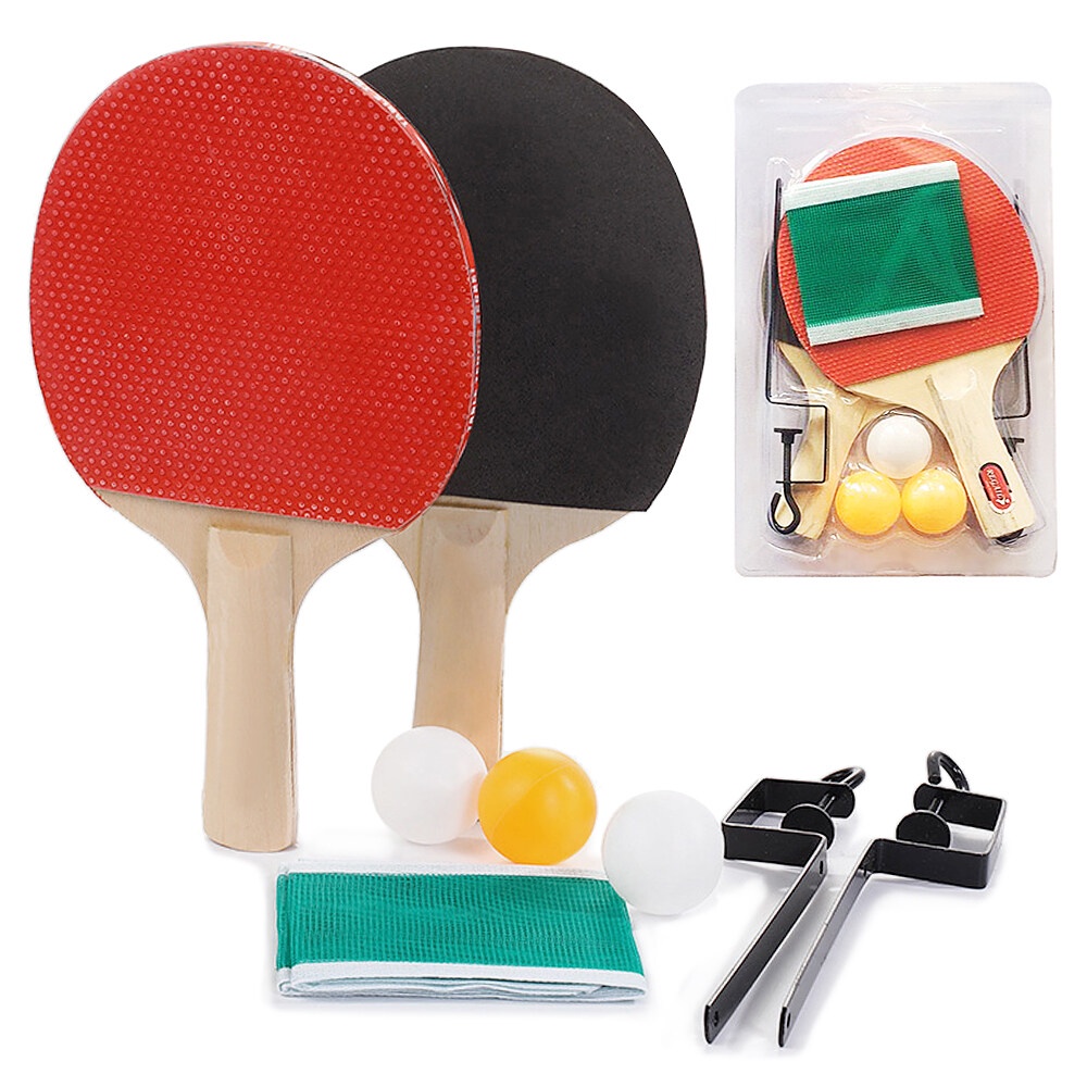 Wooden table tennis racket ping pong with 2 bat and 3 balls set ping ...