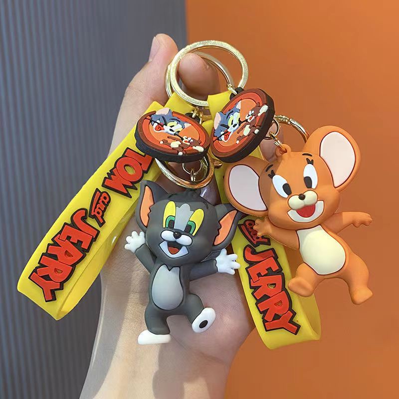 Cartoon Tom and Jerry Doll Keychain Children's Backpack Pendant Simple ...