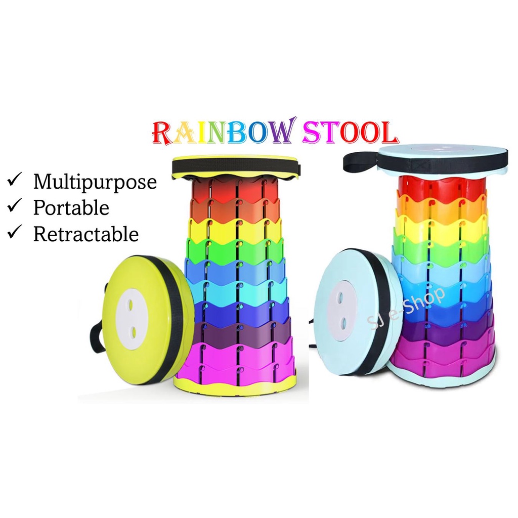 Telescopic Stool with Rainbow Appearance, Outdoor Rainbow Folding