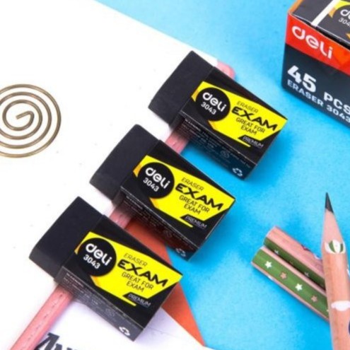 2b Deli eraser, 40×22×12mm, Black - 1 tablet - E3043 | Shopee Singapore