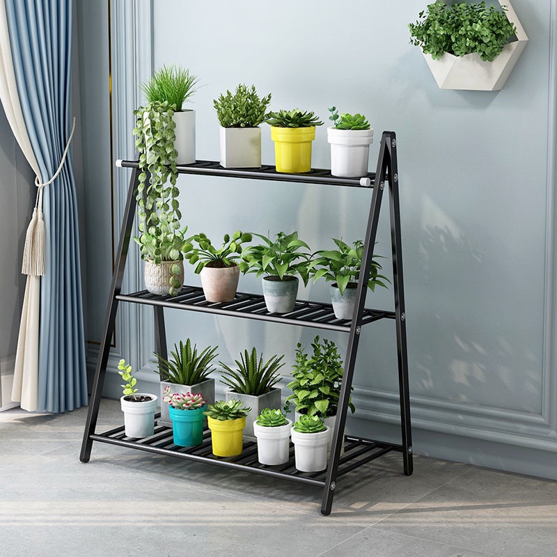 WONZOM Wrought Iron Flower Pot Rack Stainless Steel Flower Stand