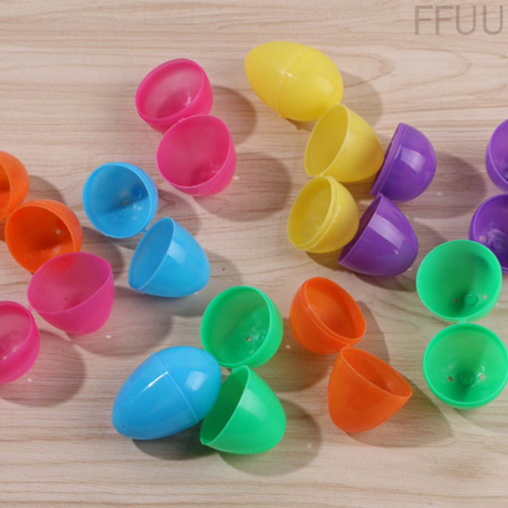 12Pcs Easter Eggs Plastic Fake Eggshell DIY Simulation Party Decoration