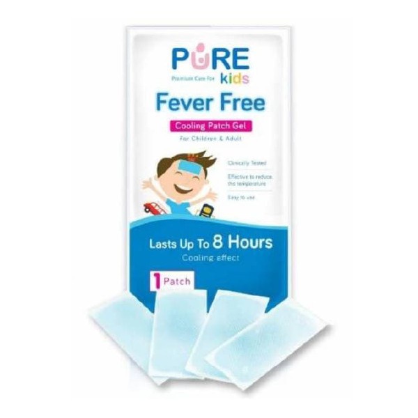 Pure Kids Kompres Pereda Demam Anak Fever Free Cooling Patch Gel - 4 Sheets / Suhu Tubuh badan Panas - Gambar 2