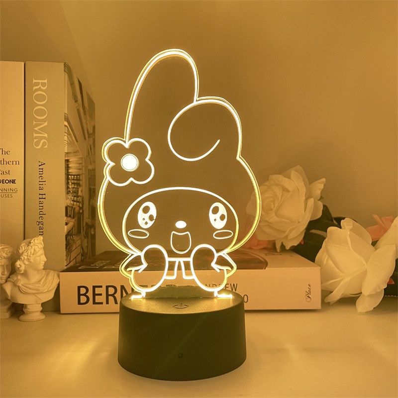 AG Anime Night Light Sanrio Kuromi Melody Lamp Remote LED Charging USB ...