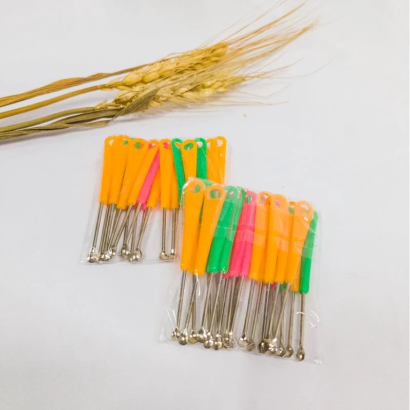 Korek Kuping 20pcs Stainless Gagang Plastik Warna - Gambar 2