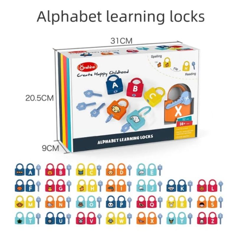 Onshine Alphabet Learning Locks Lock Educational letter padlock toy for ...