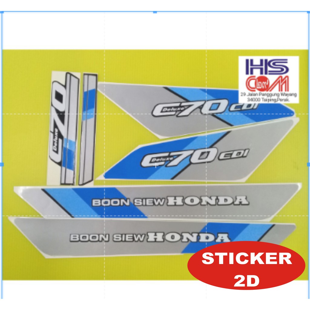 20230829-502 STICKER 2D HONDA C70 ORACAL CLEAR COATED Body Sticker ...