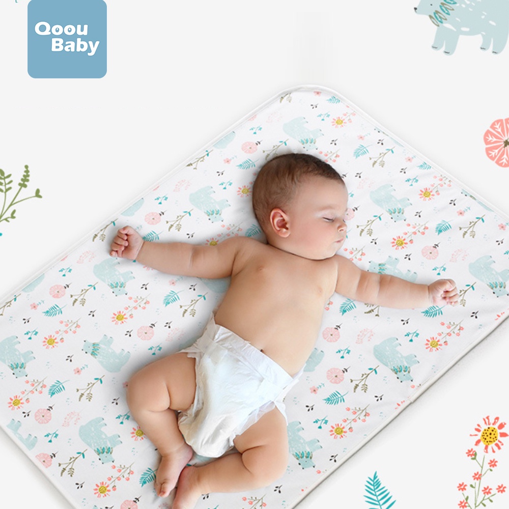 Qoou Baby Waterproof Bed Pad Washable Mattress Pad Reusable Underpads Shopee Singapore
