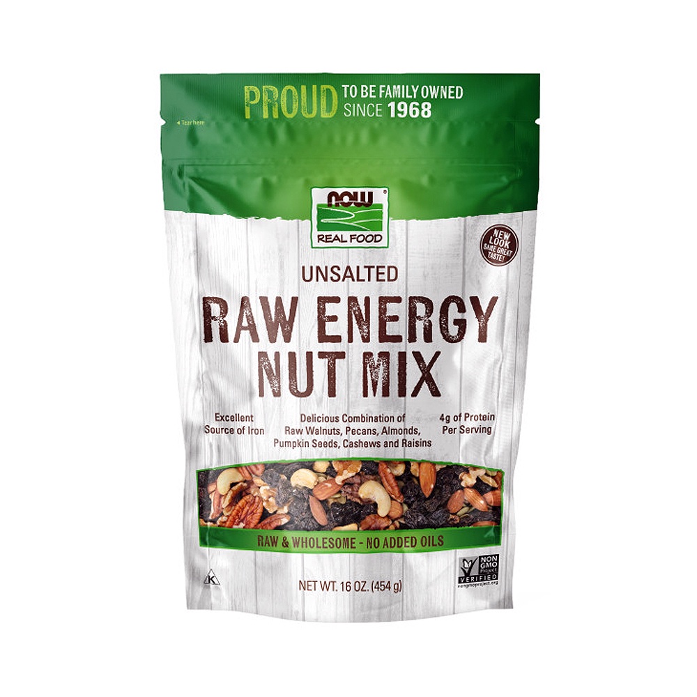 (Best by 11/24) NOW Foods Raw Energy Nut Mix, Unsalted Mix of Raisins ...
