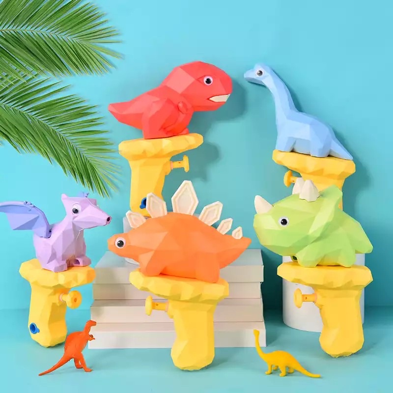 [SG Local] Dinosaur Water Gun For Kids Cute Cartoon Tyrannosaurus Press Water Gun Outdoor Beach Garden Toy
