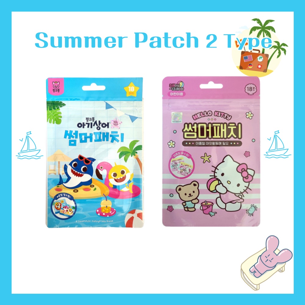 X_[BABY SHARK X HELLO KITTY] Summer Patch 2 types mosquito patch ...