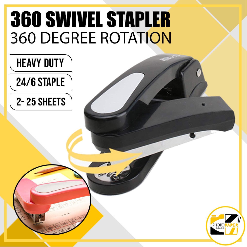 Stapler KW-TRIO 360 Stapler Rotation Swivel Stapler, 24/6 Staples Heavy ...