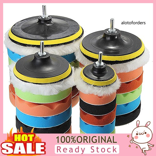 ALOY Care_7 Pcs 3/5/6/7 Inch Polishing Waxing Buffing Pad Sponge Kit Set for Car Polisher