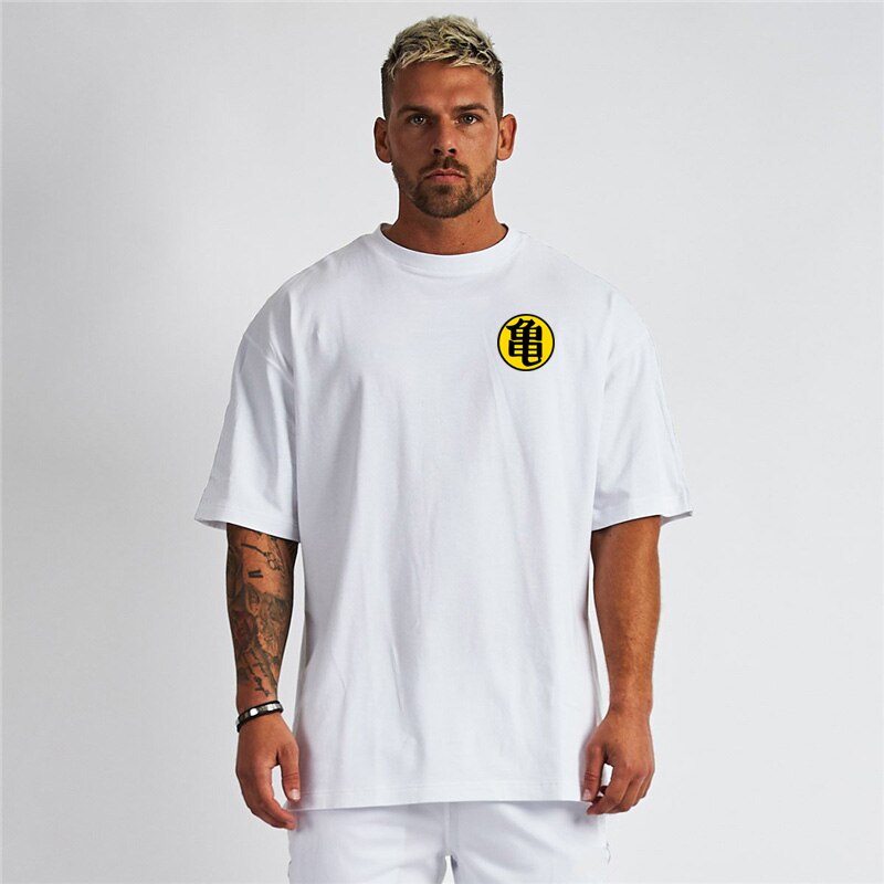 New Brand Tees Loose Half Sleeve T-shirt Brand Clothing Fitness Mens Oversized T-Shirt Outdoor Hip Hop Streetwear B47-22
