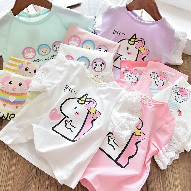 Baby girl clothes Baby clothes cotton tops cute unicorn shirt