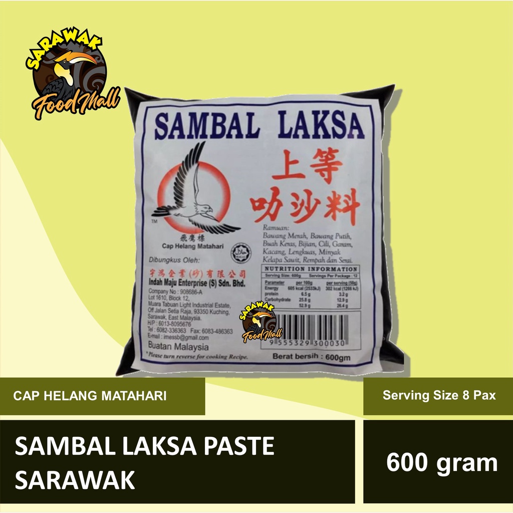 600g | Cap Helang Matahari Sambal Laksa Sarawak Halal | Pes Laksa ...