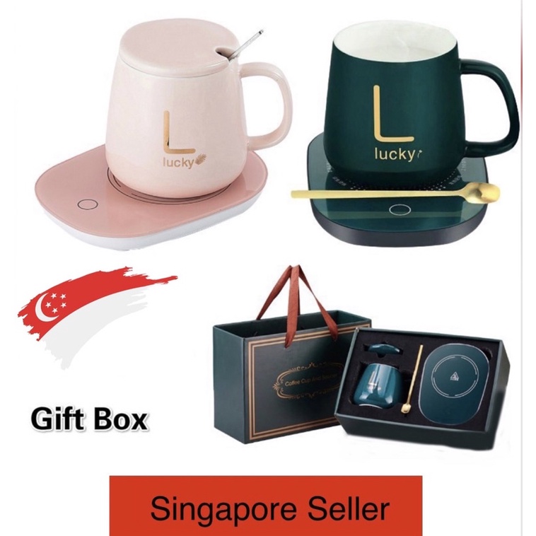 [SG STOCK] 55℃ Coffee Cup Warmer Gift Set Tea Mug Heater Cup Warmer