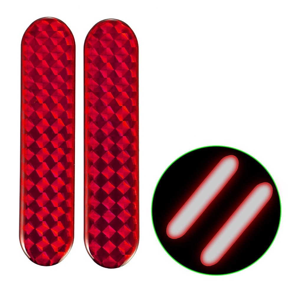 2 Pieces Sign Red Night Lamp Alarm Car Reflective Strips Door Bumper ...