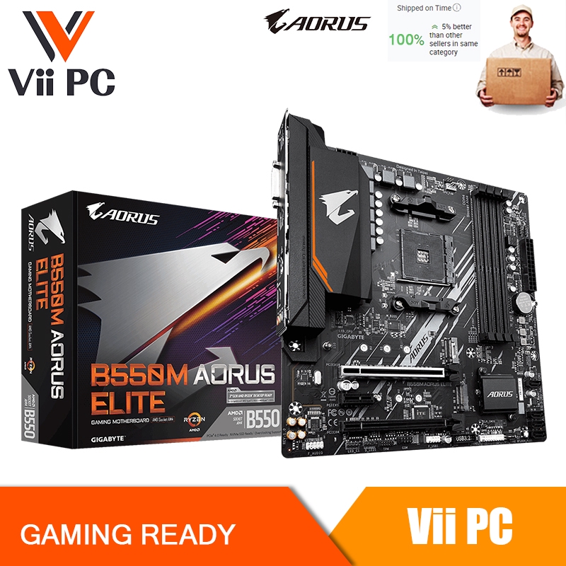 GIGABYTE B550M AORUS ELITE AMD B550 Ultra Durable Motherboard with Pure