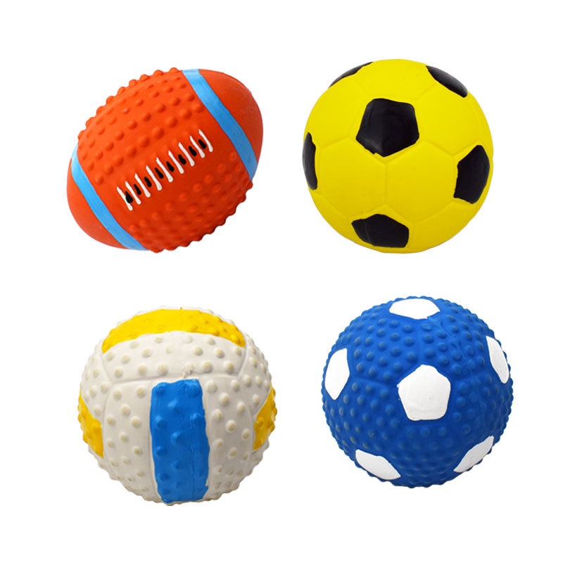 Pet Dog Squeaky Ball Latex Bouncy Ball Toy Sound Playing Puppy Toys