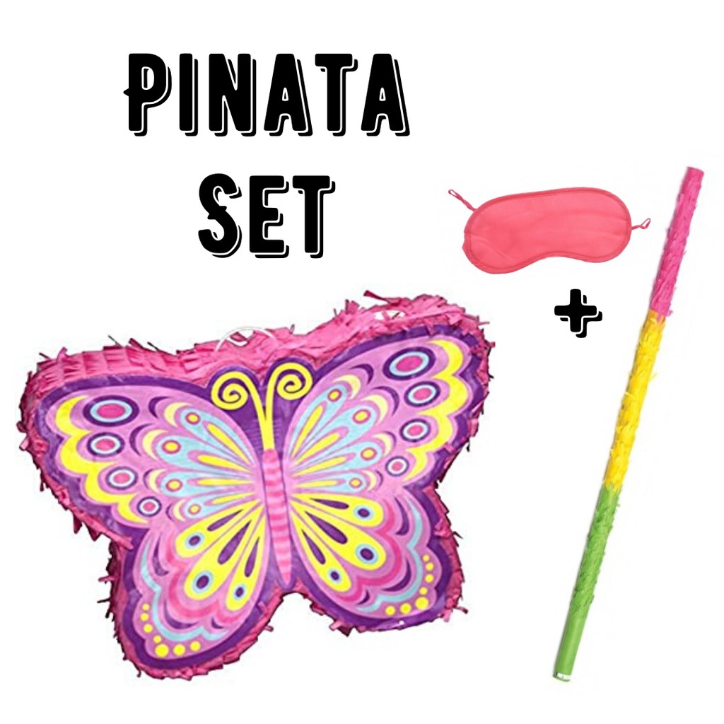 [SG Stock] Pink Butterfly Pinata Fill with Sweets Party Game Bust Whack ...