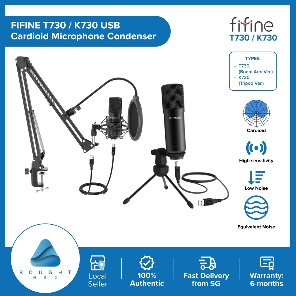Fifine T730/K730 USB Cardioid Microphone Condenser Mic with Zero ...