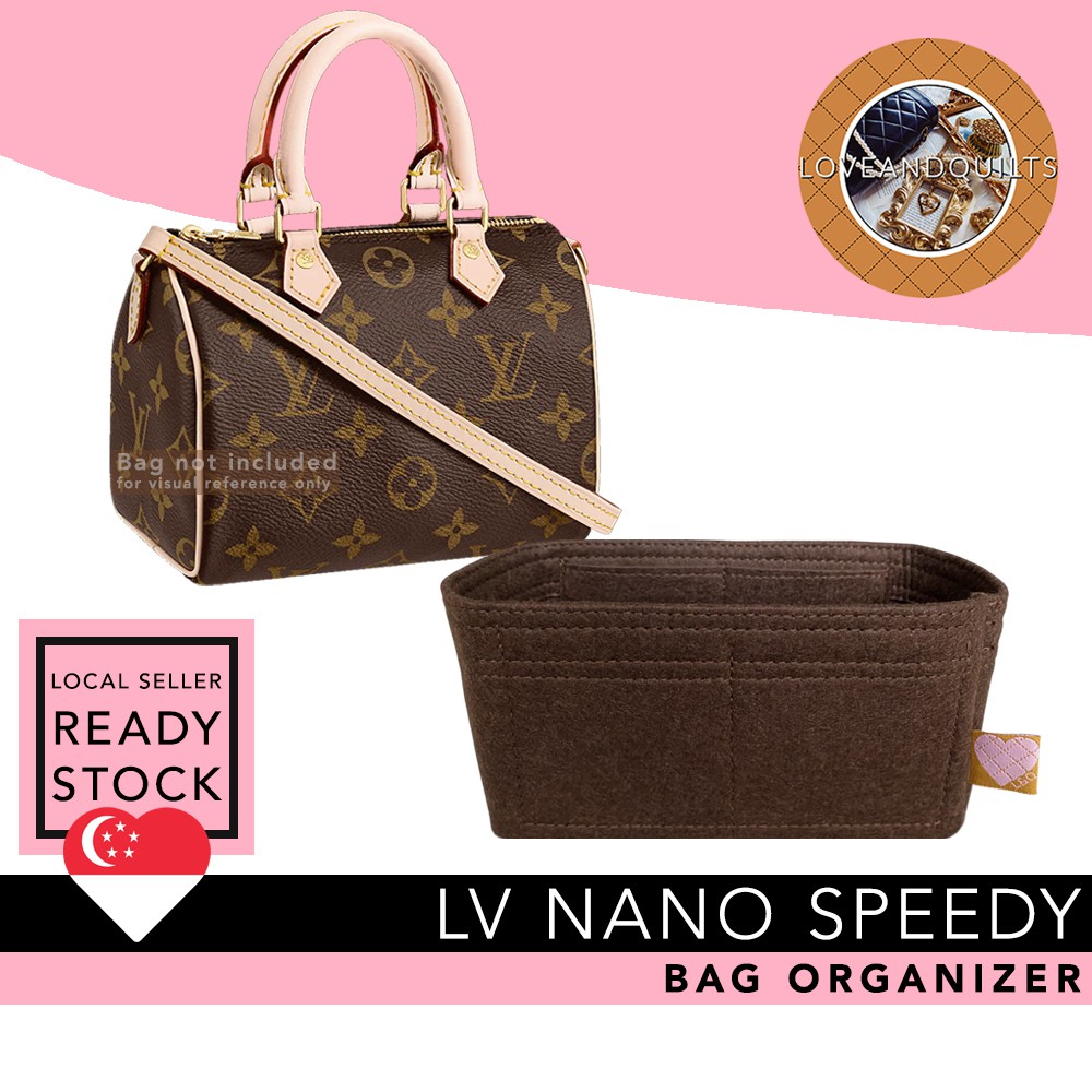 SG]❤️Louis Vuitton LV Nano Speedy Bag Organizer bag Insert bag Shaper bag  Liner, Premium Felt Organiser