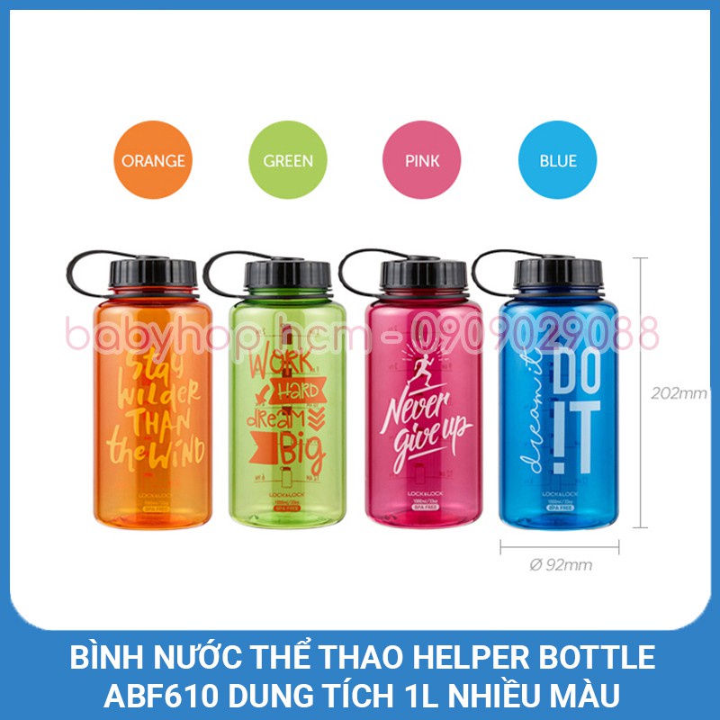 Lock & Lock Helper Bottle ABF610 Sports Water Bottle 1L MultiColor