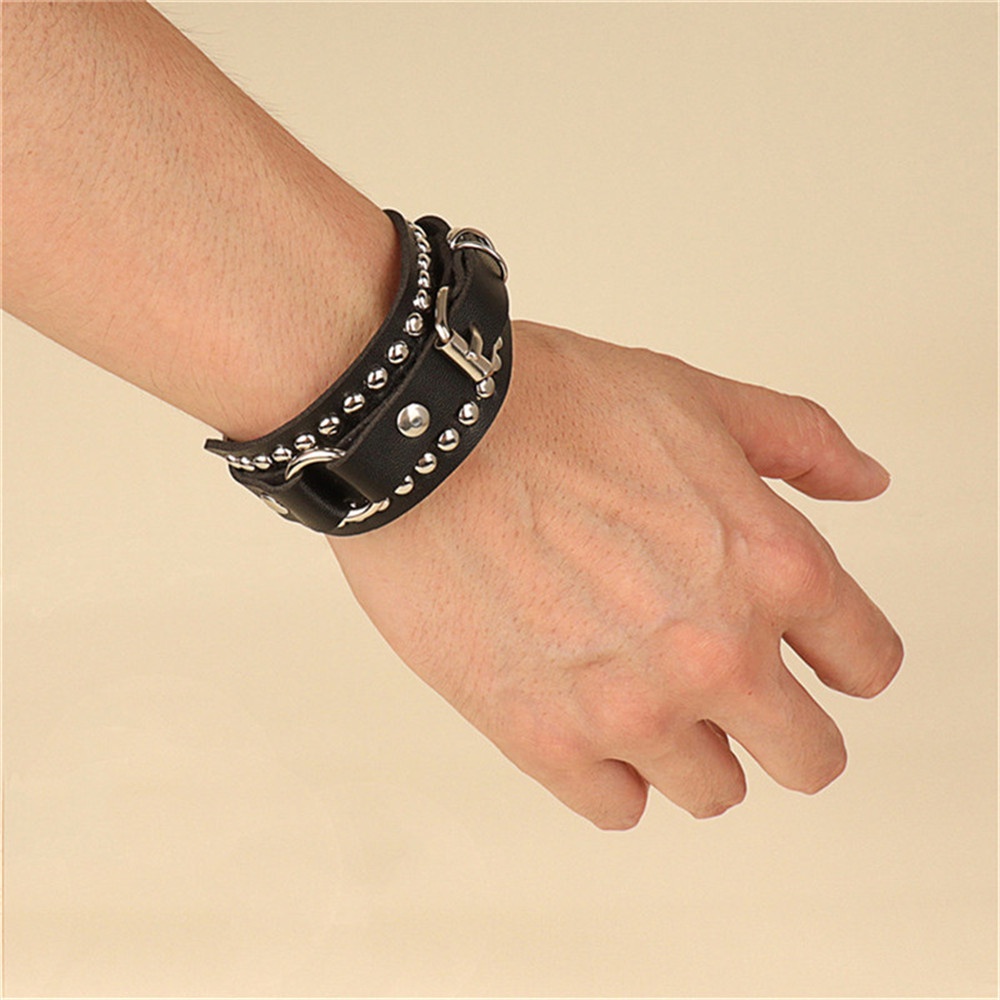 Mens hot sale leather cuffs