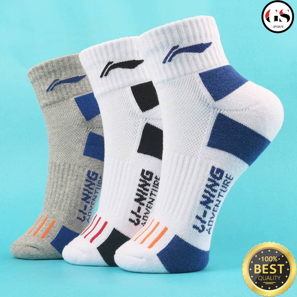 100%Authentic Li-Ning Badminton Men Women Socks Basketball Thicke ...