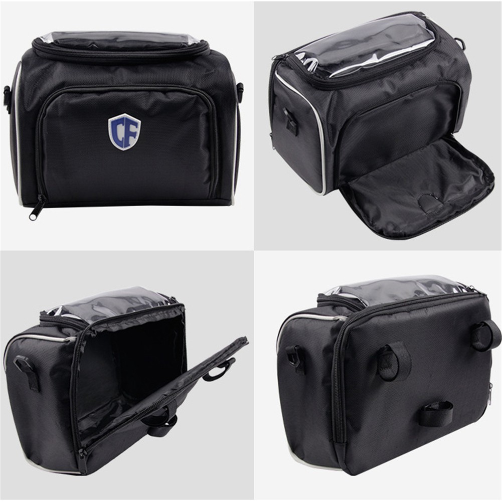 Motorcycle Storage Bag Waterproof Large Capacity Front Handlebar Pannier Pouch With Removable