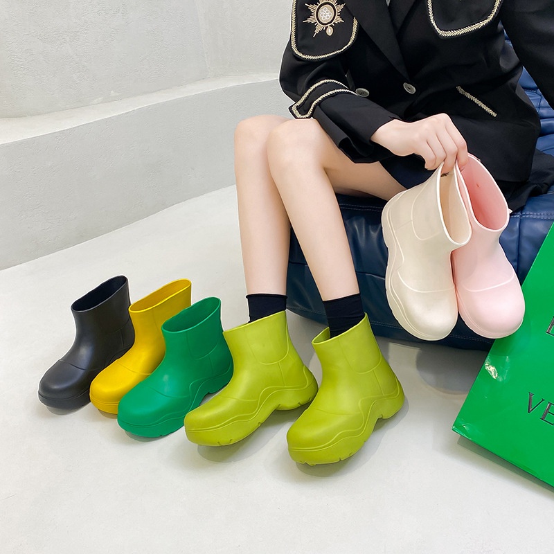 Low top Fashionable Outer Wear Short Top Ladies Rain Boots Anti Slip Thick Soled Waterproof Shoes Candy Color Girls Rain Boots Rain Boots Shopee Singapore