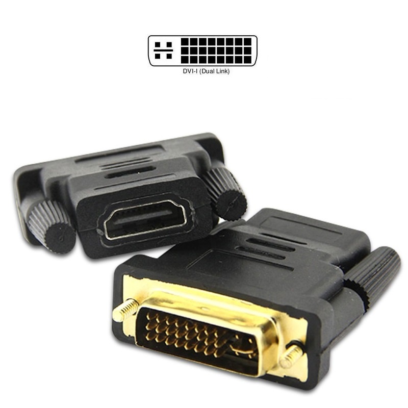 DTech DVI Female to HDMI Male Adapter Bi-Directional DVI-I 24+5 Port  Converter