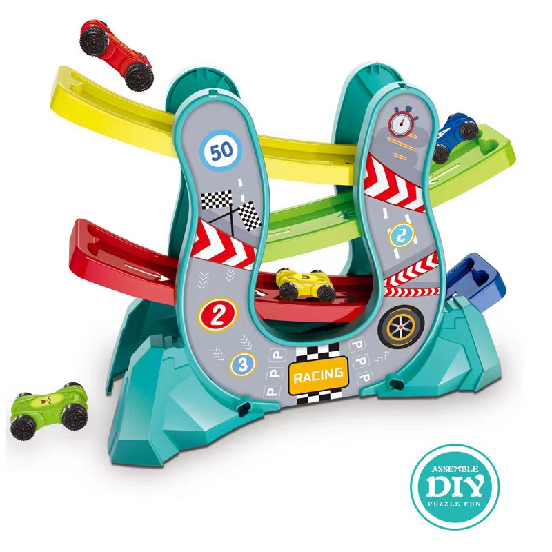 SG Seller Assembly Track Car Toy Car Ramps Race For Toddlers Toddler Race Car Ramp Toy Set