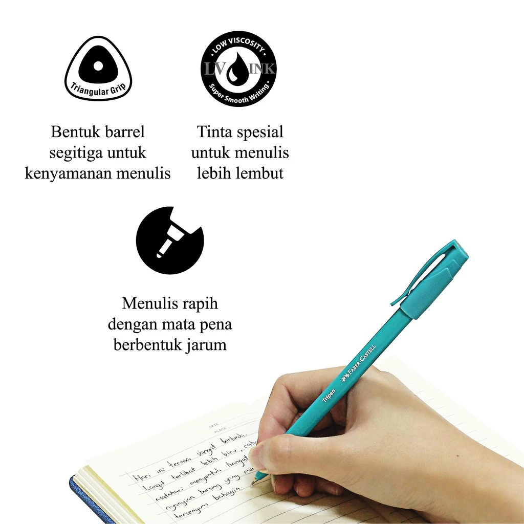 Faber-Castell Tripen 0.7mm Ballpoint Pen Box 12 - Gambar 4