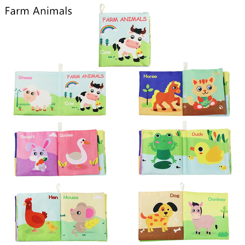 Newborn Infant Soft Cloth Books Rustle Sound Baby Early Learning ...