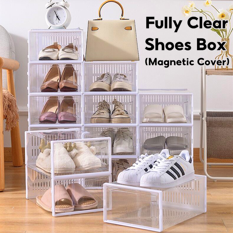 Fully Transparent Stackable Shoes Box Sneaker Shoe Storage | Shopee ...