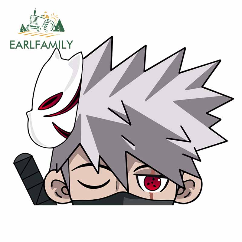 EARLFAMILY 13cm x 10.2cm Decals Naruto Kakashi Peeker Car Stickers  Personality DIY Anime Motorcycle Decal Graphics Decoration