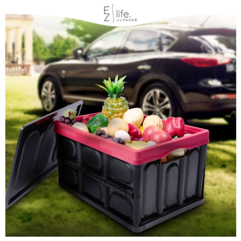 EzLife 55L Car Trunk Box Multipurpose Container Foldable Car Trunk Boot ...