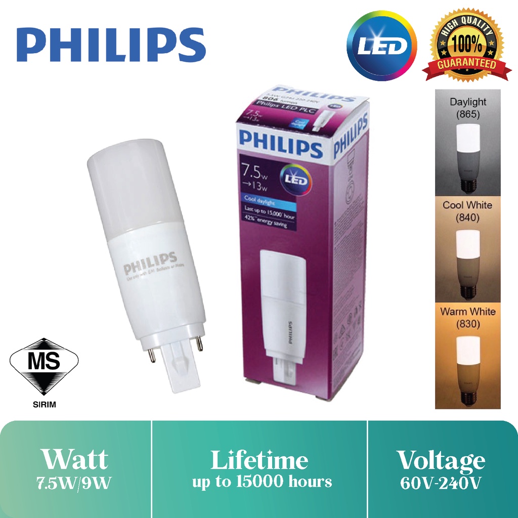 PHILIPS 7.5W/9W LED PLC STICK LIGHT BULB | Shopee Singapore