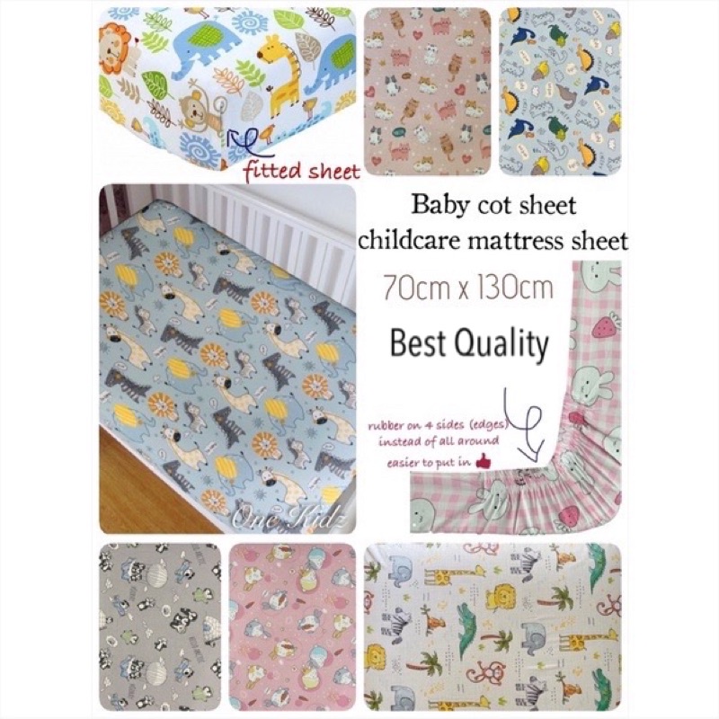 70cm x 130cm Baby Cot Sheet Baby Cot Bedsheet Childcare Mattress Cover Cot Mattress Cover Shopee Singapore