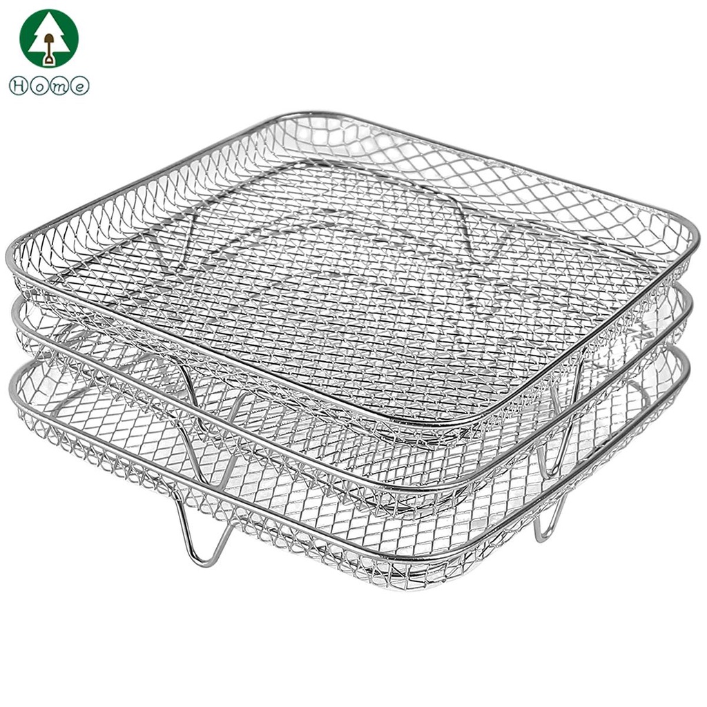Air Fryer Racks Three Layer Stackable Dehydrator Racks Stainless Steel