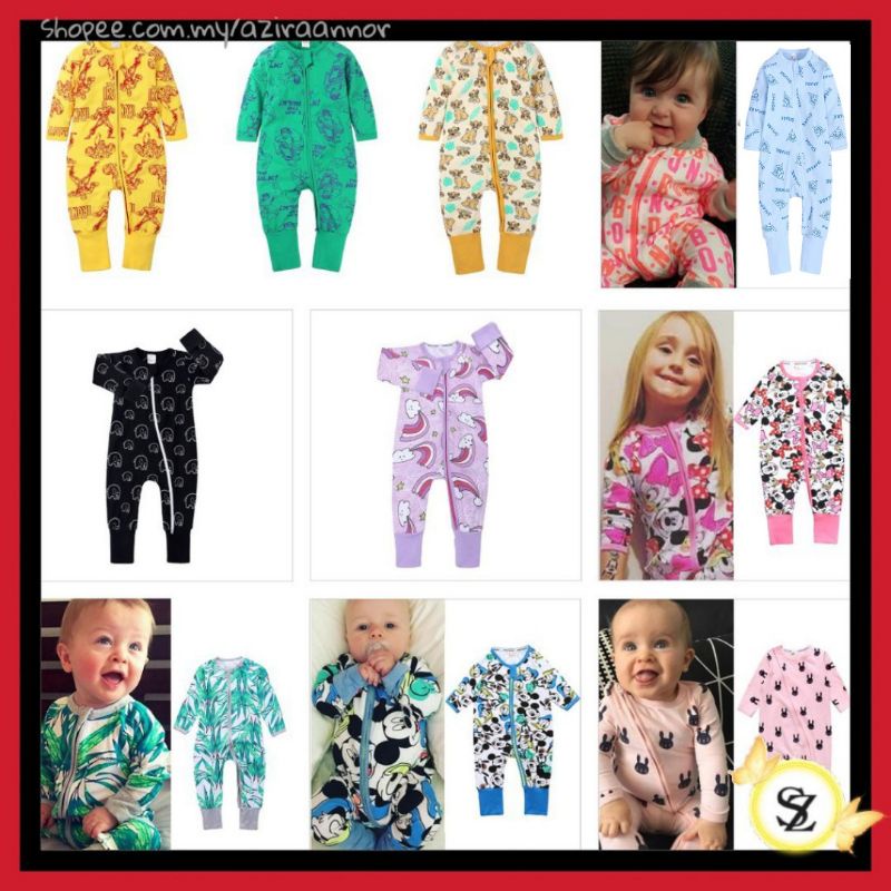 BONDS INSPIRED KIDS TALES JUMPSUIT PYJAMAS BABY LONG SLEEVE ZIPPED