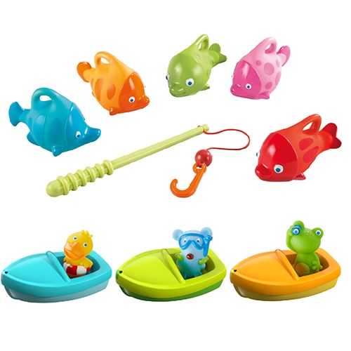 HABA 〗 Bath Fishing Fun (Bumper Boat Trio+Bumper Adventure Frog+Bumper ...